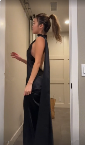 Elegant Black Backless Long Prom Dress Black Evening Dress Y7426