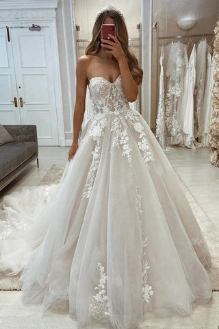 Vestido de novia princesa único con hombros descubiertos y mangas largas WD728