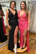 Plunging Neckline Prom Dress with Slit SYP147