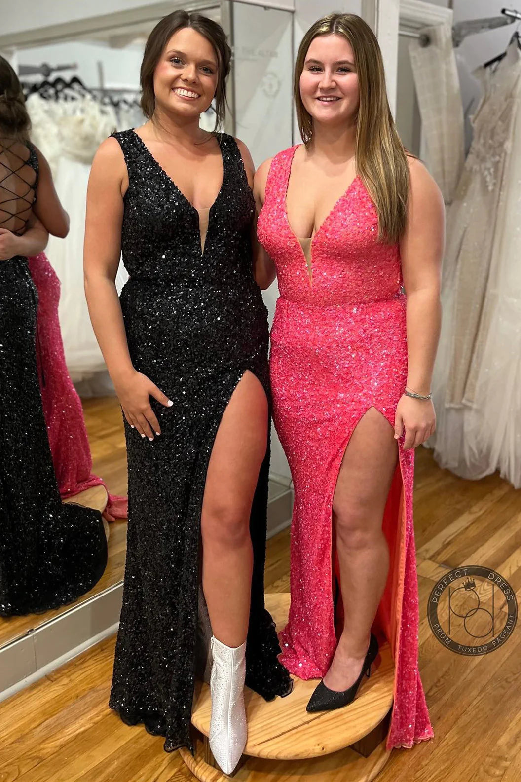 Plunging Neckline Prom Dress with Slit SYP147