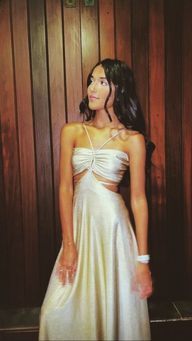 Vestido de noche de fiesta sexy con escote halter y corte en A Y8162