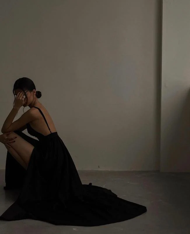 Robe de soirée longue noire sexy Y52