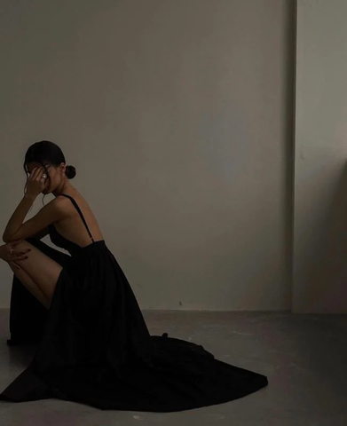 Robe de soirée longue noire sexy Y52