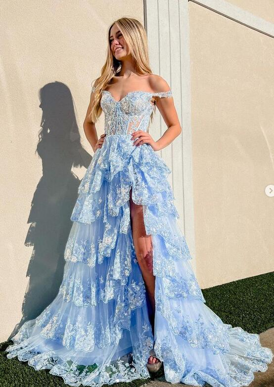 Vestido de fiesta brillante con falda con abertura, vestido de novia, vestido de graduación escolar Y1812