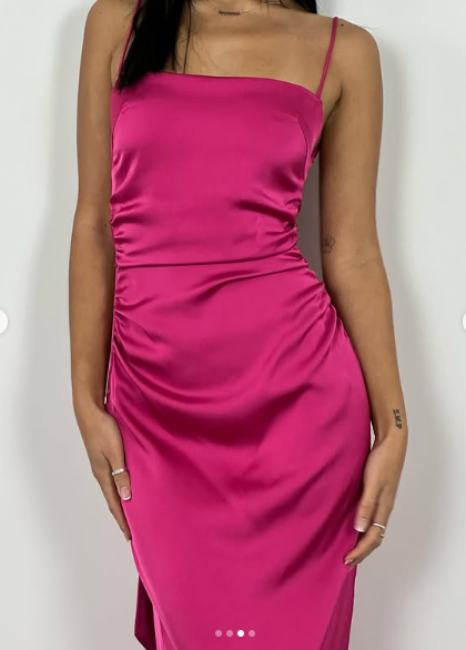 Robe de bal longue fourreau rose fuchsia sexy dos nu Y7894