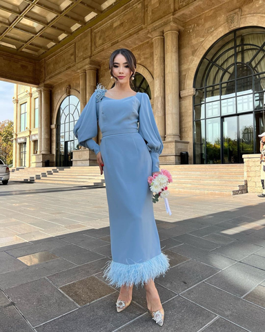 Vestido de noche sirena de moda con escote cuadrado, ideal para ocasiones especiales Y4855