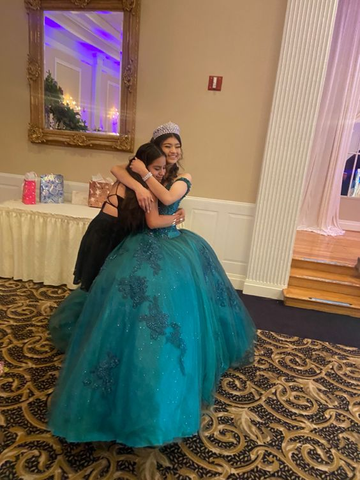 Vestido de gala verde esmeralda con hombros descubiertos, vestido para quinceañera, vestido para fiesta de cumpleaños número 18 Y6499