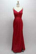 Robe de demoiselle d'honneur bleu marine à bretelles spaghetti VMB66 