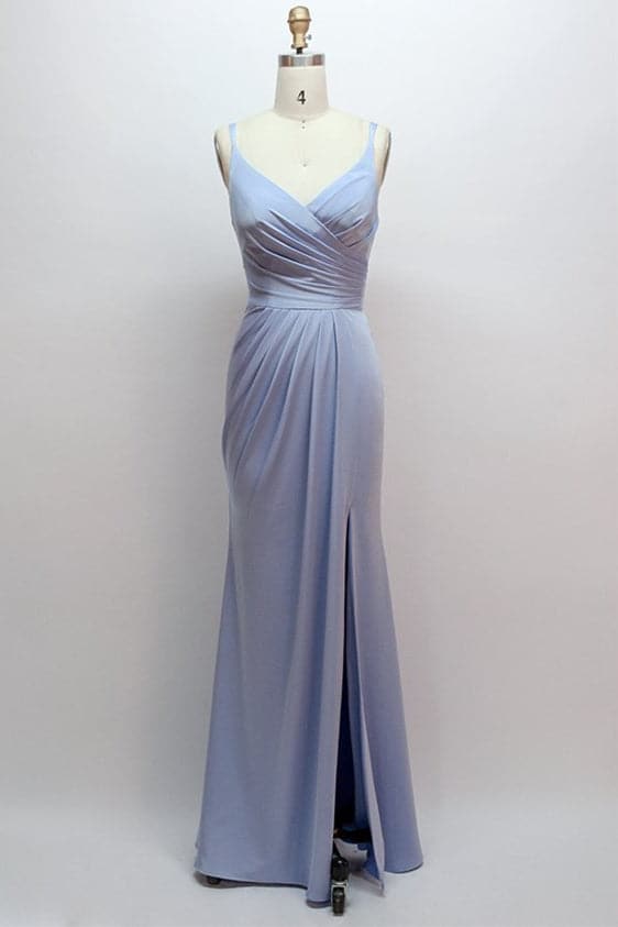 Navy Spaghetti Strap Bridesmaid Dress VMB66
