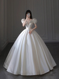 Robe de mariée élégante en satin blanc, robe de mariée blanche Y5626