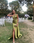Robe de bal longue vert sauge, robe de soirée formelle Y7163