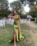 Robe de bal longue vert sauge, robe de soirée formelle Y7163