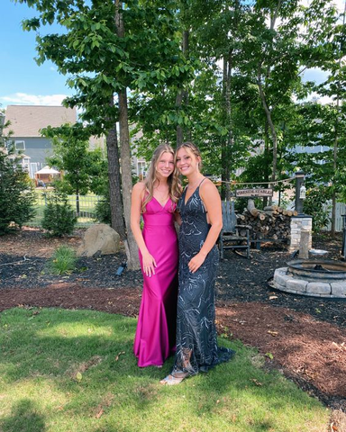 Elegant Hot Pink Mermaid Prom Dress Charming Evening Gown Y6341