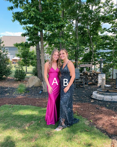 Elegant Hot Pink Mermaid Prom Dress Charming Evening Gown Y6341