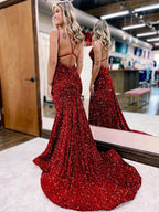 Vestidos de fiesta fruncidos de terciopelo con lentejuelas SYP139