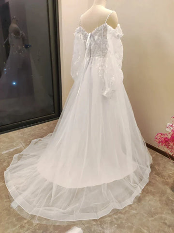 Vestido De Noiva Boho encaje hinchado tul Vestidos De Novia Vestidos De Novia Robe De Mariée Vestidos De Novia