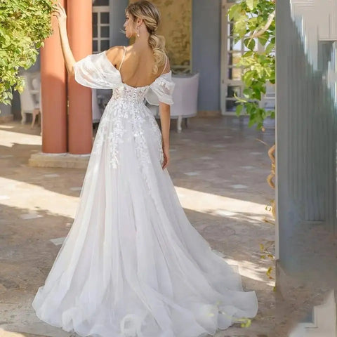 Vestido de novia de encaje, vestido de novia princesa, vestidos de novia de talla grande