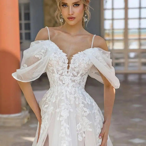 Vestido de novia de encaje, vestido de novia princesa, vestidos de novia de talla grande
