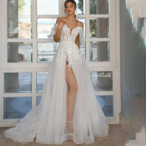 Vestido de novia de encaje, vestido de novia princesa, vestidos de novia de talla grande