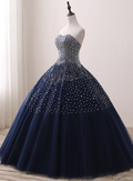 Vestidos de quinceañera con lentejuelas azules, preciosos vestidos de gala, vestido de baile Y930