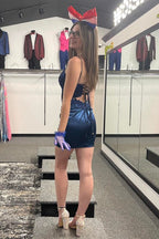 Melinda | Robe de bal fourreau à fines bretelles et corset ornée d'appliqués