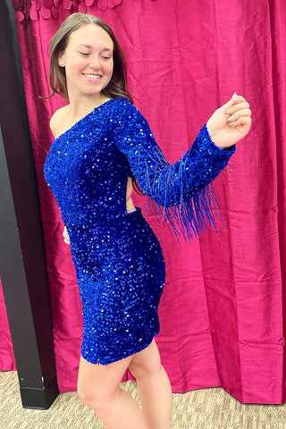 Jezebel | Vestido ajustado de un solo hombro para fiesta de bienvenida con borla