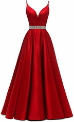 Robe de soirée longue pour femme, bretelles spaghetti sexy, décolleté en V illusion, satin, robe de bal formelle Y6164