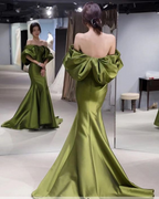 Robe de soirée émeraude pour femme, robe de fête à épaules dénudées, robe moulante sexy, robe de soirée pour club ou anniversaire Y4047
