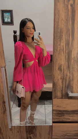 Plunge Neck Cut Out Waist A-Line Dress Sexy Homecoming Dress Y2135