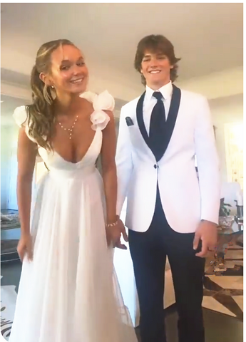 Robe de bal blanche élégante coupe trapèze, robe de soirée charmante, robe de soirée blanche Y1862