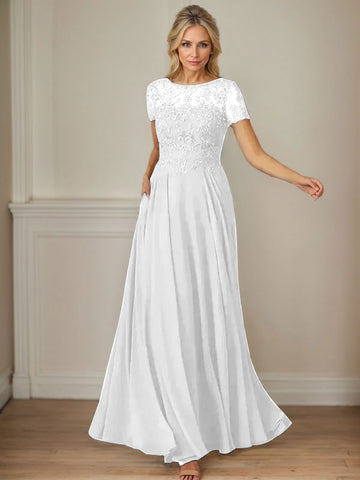 Dark Navy A-Line Boatneck Sequins Chiffon Dress