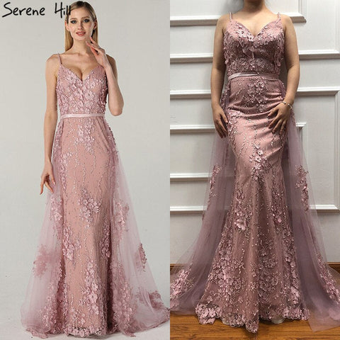 Vestido de noche blanco hecho a mano con flores y perlas, sexy, 2025, sin mangas, sirena, de lujo, con encaje, formal, foto real LA60711 