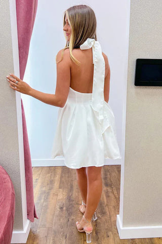 Vestido de fiesta con cuello halter y espalda baja SYH74 