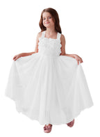 Vestido de bebé niña con lazo de tul y aplique floral en 3D de la colección Jardín Encantado 