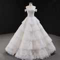 Wine Red Luxury Lace Tiered Sexy Wedding Dress Sleeveless Beading Bridal Gowns 2025 Real Picture HM66786 Custom Made