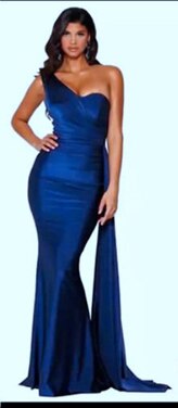 Vestido de noche de satén sexy sin mangas color vino tinto 2025, vestido formal de sirena sencillo con un solo hombro LA70368 