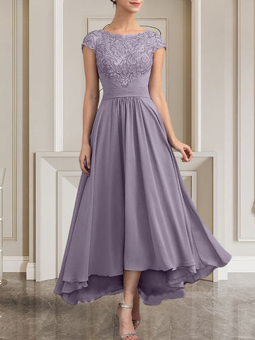 A-line Scoop Floor-Length Lace Chiffon Mother of the Bride Dress With Sequins