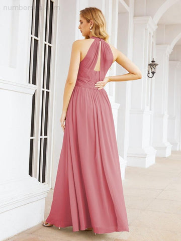 Baoleely Halter Sleeveless Bridesmaid Dresses Long for Party Wedding Evening 28054