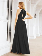 Baoleely Halter Sleeveless Bridesmaid Dresses Long for Party Wedding Evening 28054