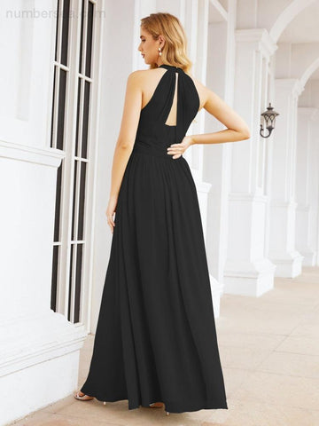 Baoleely Halter Sleeveless Bridesmaid Dresses Long for Party Wedding Evening 28054