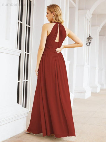 Baoleely Halter Sleeveless Bridesmaid Dresses Long for Party Wedding Evening 28054