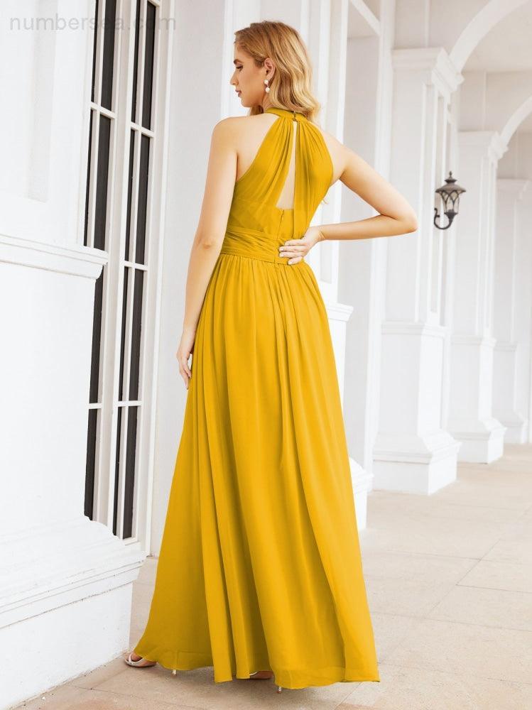 Baoleely Halter Sleeveless Bridesmaid Dresses Long for Party Wedding Evening 28054