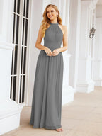Baoleely Halter Sleeveless Bridesmaid Dresses Long for Party Wedding Evening 28054