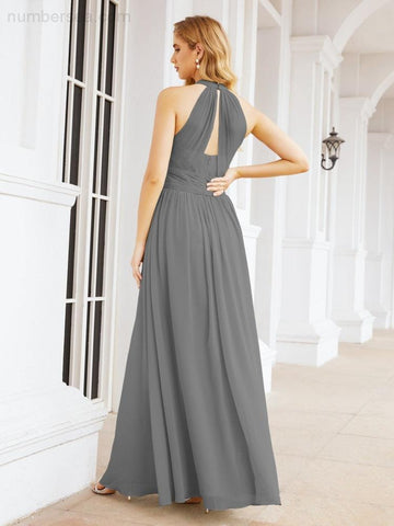 Baoleely Halter Sleeveless Bridesmaid Dresses Long for Party Wedding Evening 28054