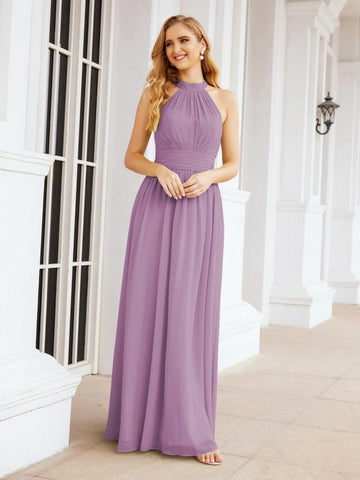 Baoleely Halter Sleeveless Bridesmaid Dresses Long for Party Wedding Evening 28054