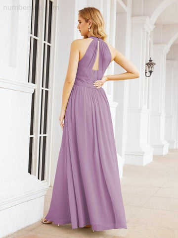 Baoleely Halter Sleeveless Bridesmaid Dresses Long for Party Wedding Evening 28054