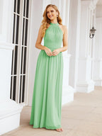 Baoleely Halter Sleeveless Bridesmaid Dresses Long for Party Wedding Evening 28054