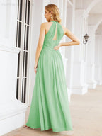 Baoleely Halter Sleeveless Bridesmaid Dresses Long for Party Wedding Evening 28054