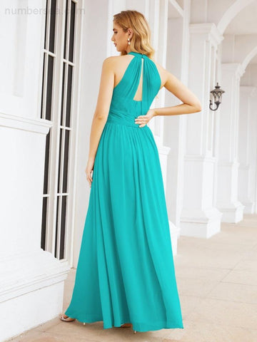 Baoleely Halter Sleeveless Bridesmaid Dresses Long for Party Wedding Evening 28054