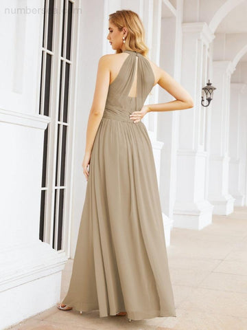 Baoleely Halter Sleeveless Bridesmaid Dresses Long for Party Wedding Evening 28054
